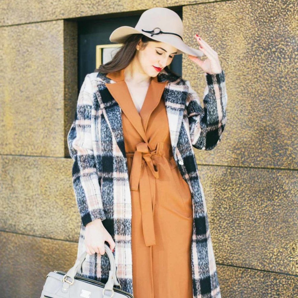 CHICWISH Carmel Tuxedo Tie-Front Dress